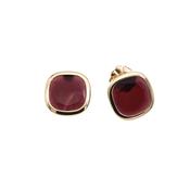 aquaforte caramelle reverse earrings with brandy milky antique cut  faceted venitian glass image