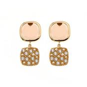 aquaforte caramelle reverse earrings with cognac glass paste and reverse pav� image