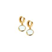 aquaforte le chicche earrings with 12mm aquamarine  faceted venitian glass image
