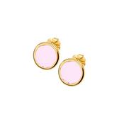 aquaforte le chicche stud earrings with 16mm baby pink faceted venitian glass