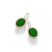aquaforte caramelle ovali leverback earrings with bottle-green  faceted venitian glass image