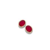 aquaforte caramelle ovali stud earrings with red  faceted venitian glass image