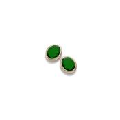 aquaforte caramelle ovali stud earrings with bottle-green  faceted venitian glass image