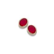 aquaforte caramelle ovali stud earrings with red  faceted venitian glass image