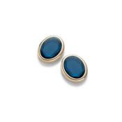 aquaforte caramelle ovali stud earrings with blue  faceted venitian glass image