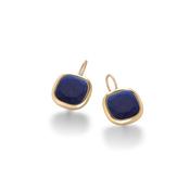 aquaforte caramelle reverse lever earrings with satin blue glass paste image