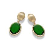 aquaforte caramelle ovali pendant earrings with bottle-green  faceted venitian glass image