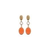 aquaforte coriandoli veneziani dangling earrings with lobster colour and white  faceted venitian glass image