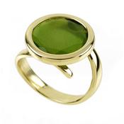 aquaforte aquacaramelle ring with milky green faceted venitian glass image