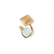 aquaforte aquacaramelle reverse ring with aquamarine  faceted venitian glass. adjust. sizes image