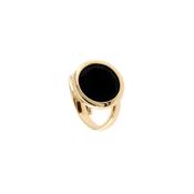 aquaforte tonde reverse ring with 16mm black faceted venitian glass image