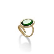 aquaforte caramelle ovali ring with bottle-green  faceted venitian glass image