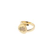 aquaforte foglie ring with brushed element enriched with zirconia pav�, adjustable image