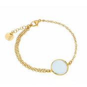 aquaforte le chicche bracelet with16mm milky aquamarine  faceted venitian glass image