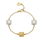 aquaforte square 23ct gold plate and silver rhodium plated bracelet image