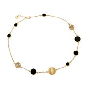 aquaforte tonde reverse necklace with black  faceted venitian glass and zirconia image