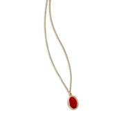aquaforte caramelle ovali necklace with small red  faceted venitian glass pendant image