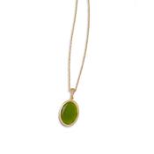 aquaforte caramelle ovali necklace with big cat's eye green faceted venitian glass pendant image