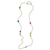 aquaforte caramelle ovali long necklace with muticolor  faceted venitian glass