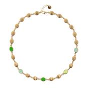 aquaforte mignon necklace with satin oval elements and green tones  faceted venitian glass image