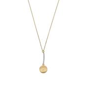 aquaforte i bicolore  brushed small round with curved encrusted cz pendant