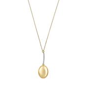 aquaforte i bicolore  polished large oval with curved encrusted cz pendant