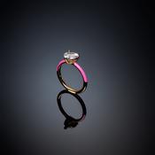 chiara ferragni love parade pink enamel  ring size n