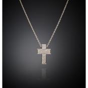 chiara ferragni croci pendant cross+wh cz+silver ,plated 42+8cm