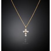 chiara ferragni croci pendant wh cz cross+yg plated 38+7cm