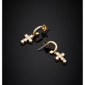 chiara ferragni croci earring cross wh cz+yg plated 23mm