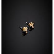 chiara ferragni croci earring cross with wh cz+yg plated 9mm