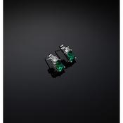 chiara ferragni emerald earrings emerald cut 6*8mm silver tone