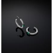 chiara ferragni emerald earrings emerald cut 7*5mm, size 30mm silver colour