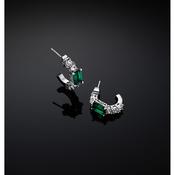 chiara ferragni emerald earrings emerald cut 7*5mm, size 16mm silver tone