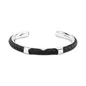 maserati jewels leather bangle ss leather blk 6.5x5.5cm image