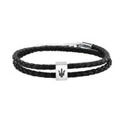 maserati jewels leather stainless steel bracelet dg leather black 38+3cm image