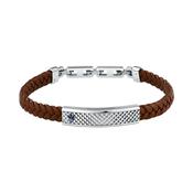 maserati jewels leather bracelet stainless steel bu recycled leather 19+3.5cm image