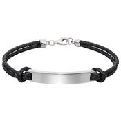 loic  mens leather id tag bracelet image