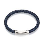 alfie  boys longer navy leather bracelet image