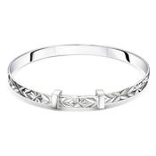maeve - silver diamond cut bangle image