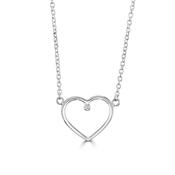 large 15mm open heart necklace with diamond image