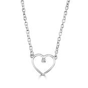 small 10mm open heart necklace with diamond image