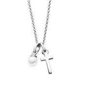 maude - cross and pearl necklace image