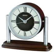 seiko quartz mantel aluminium &amp; wood clock
