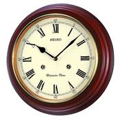 seiko wall clock dual chime round dial with roman numerals