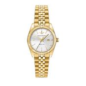 lucien rochat ladies quartz gold plated silver dial bracelet watch
