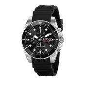 sector  450 43mm chronograph black dial black silicone strap watch image