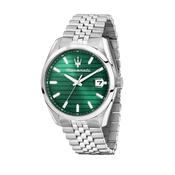 maserati attrazione 43mm 3h green dial stainless steel bracelet image