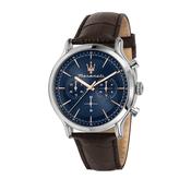 maserati epoca 42mm chrono blue dial brown strap