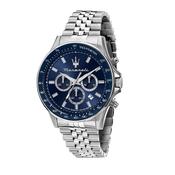maserati sfida 44mm chronograph blue dial stainless steel bracelet